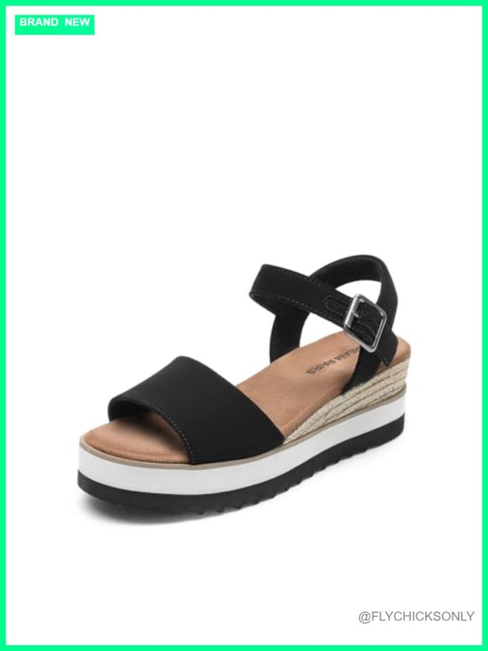 Women Platform Wedge Sandals Faux Leather Espadrille Ankle Strap Open Toe
